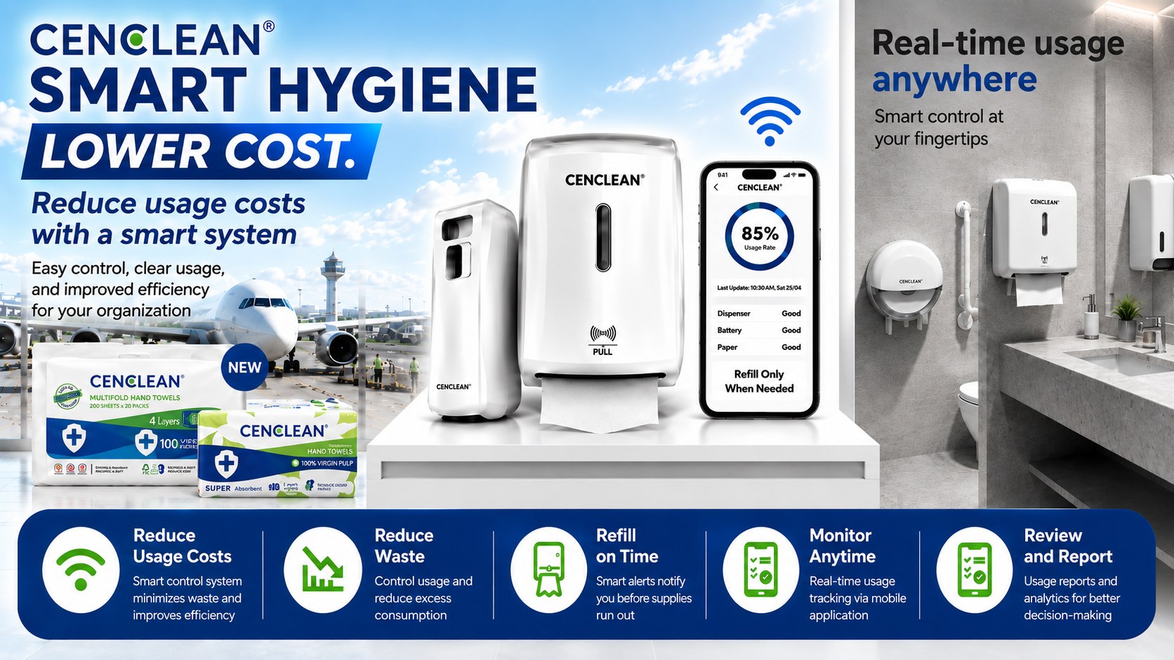 CENCLEAN Smart Usage Lower Cost - Smart control for every usage